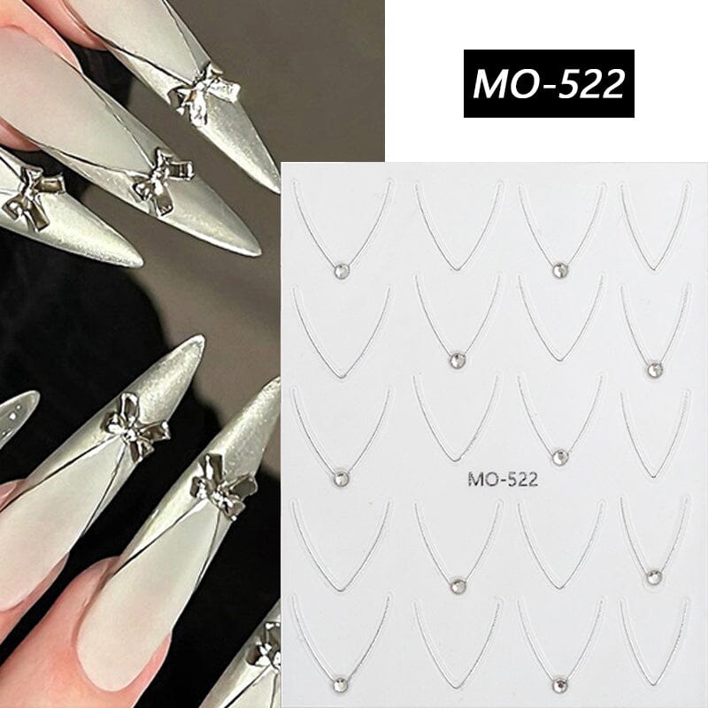 Gold Silver Starlight 3D Nail Sticker Nail Sticker No Brand 02 
