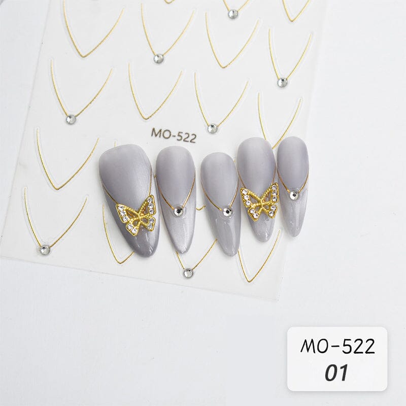 Gold Silver Starlight 3D Nail Sticker Nail Sticker No Brand 