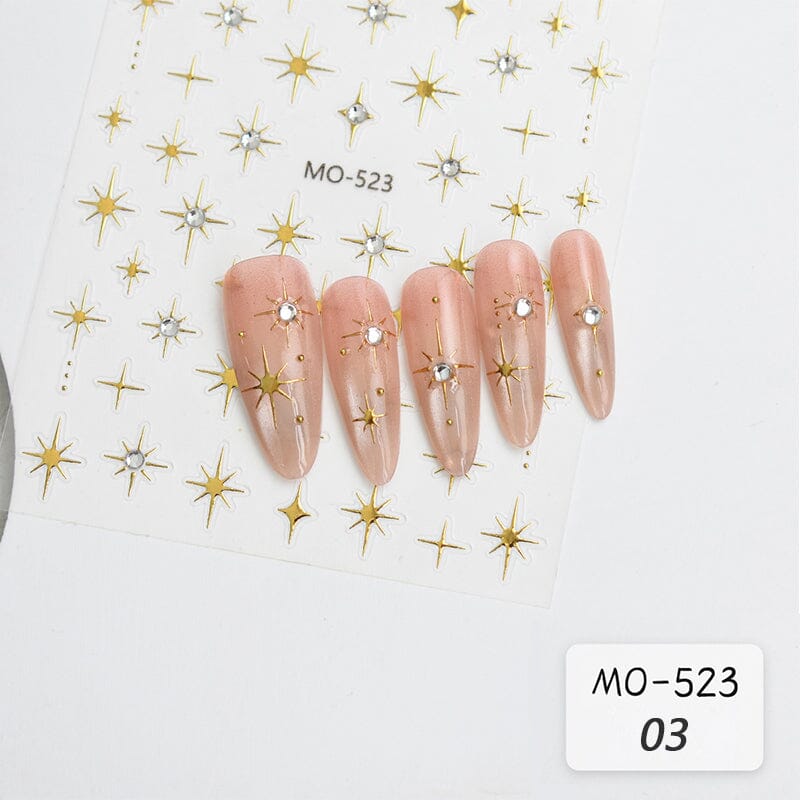 Gold Silver Starlight 3D Nail Sticker Nail Sticker No Brand 