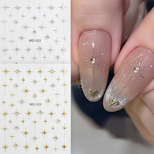 Gold Silver Starlight 3D Nail Sticker Nail Sticker No Brand 