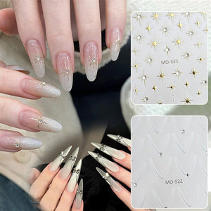 Gold Silver Starlight 3D Nail Sticker Nail Sticker No Brand 