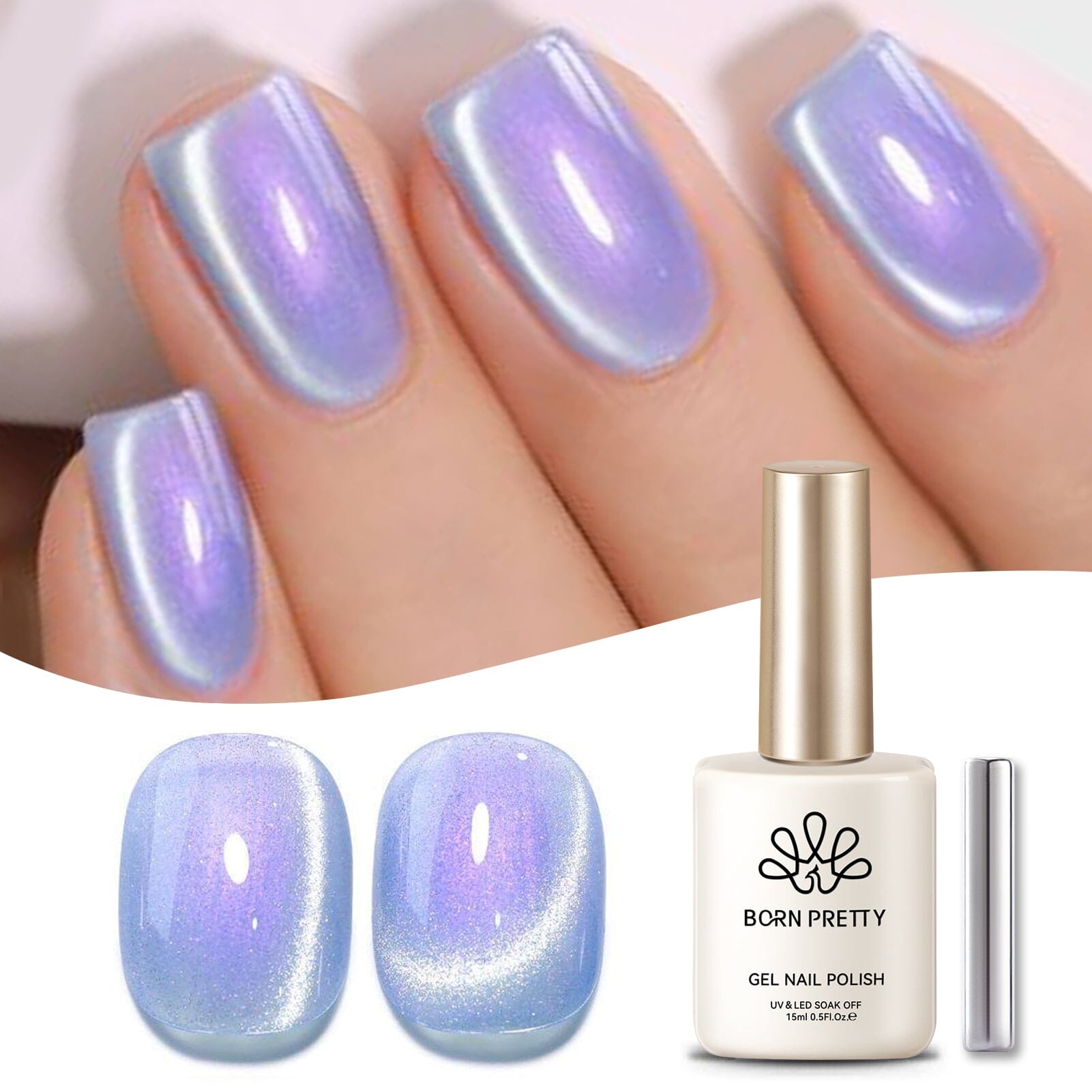 Purple Aurora Cat Magnetic Gel Polish MY294 Fairy Purple 15ml Gel Nail Polish BORN PRETTY 