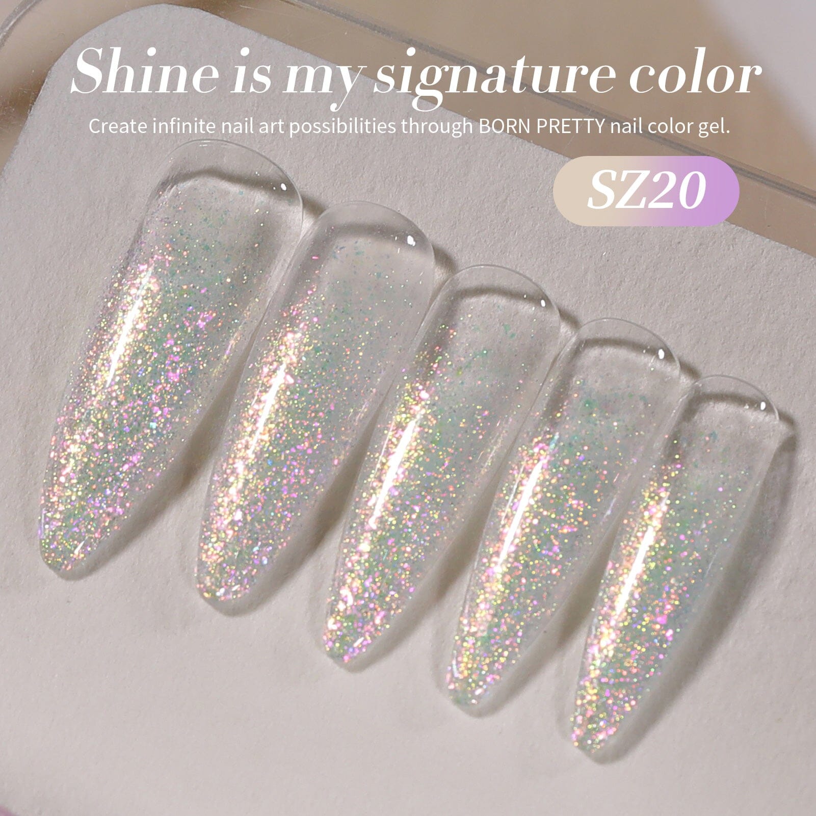 Purple Reflective Glitter Gel Polish SZ20 Fig 15ml Gel Nail Polish BORN PRETTY 