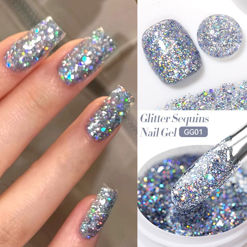 Glitter Sequins Nail Gel 7ml Gel Nail Polish LILYCUTE 