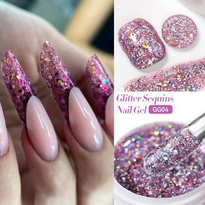 Glitter Sequins Nail Gel 7ml Gel Nail Polish LILYCUTE 