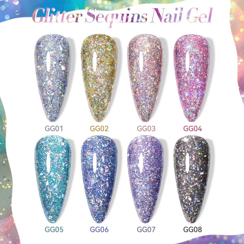 Glitter Sequins Nail Gel 7ml Gel Nail Polish LILYCUTE 