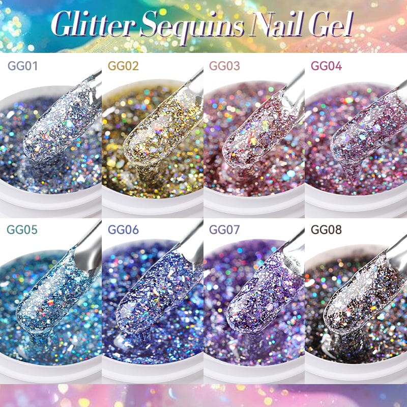Glitter Sequins Nail Gel 7ml Gel Nail Polish LILYCUTE 