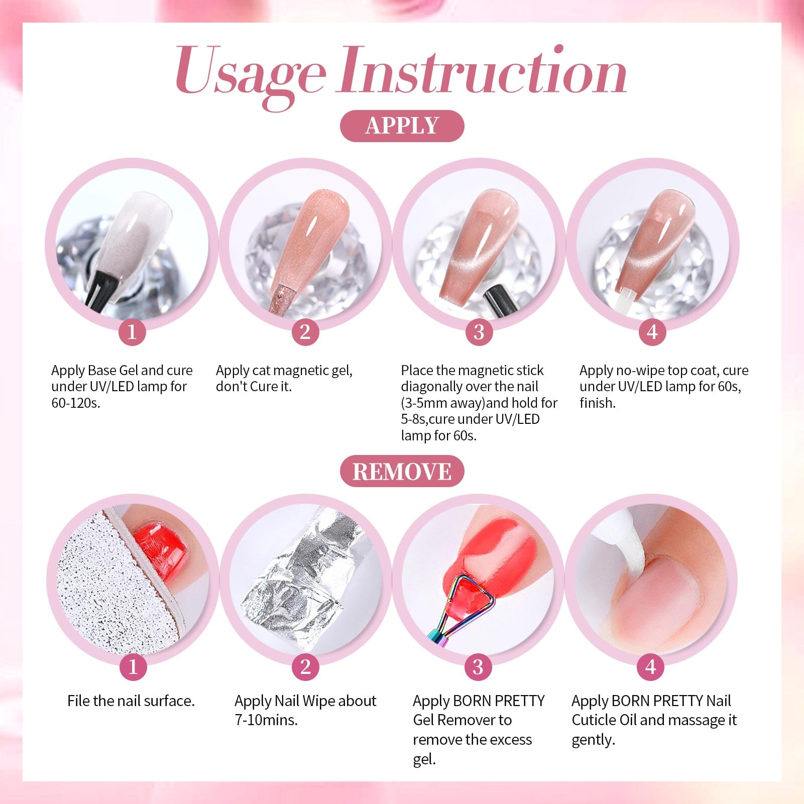 Pink Temperature-changing Cat Magnetic Gel Polish MY295 Empty Dream 15ml Gel Nail Polish BORN PRETTY 