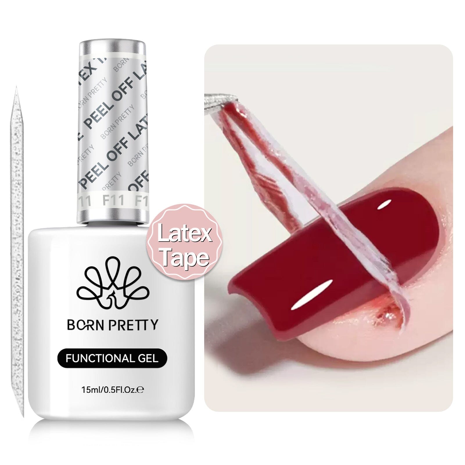 White Peel Off Latex Tape Anti-Freezing 15ml Gel Nail Polish BORN PRETTY 