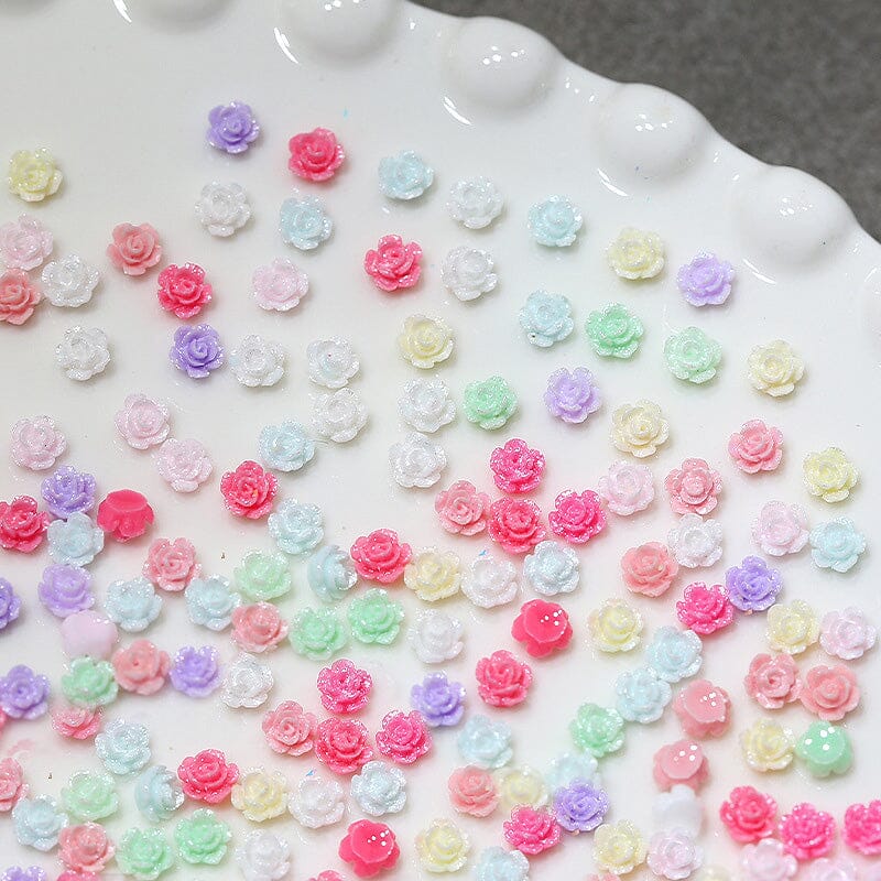 100pcs Mix Colorful Mini Resin Flowers 3D Nail Decoration Nail Decoration No Brand 