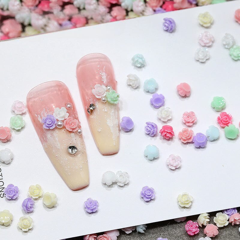 100pcs Mix Colorful Mini Resin Flowers 3D Nail Decoration Nail Decoration No Brand 
