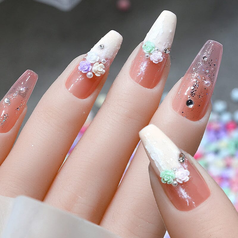 100pcs Mix Colorful Mini Resin Flowers 3D Nail Decoration Nail Decoration No Brand 