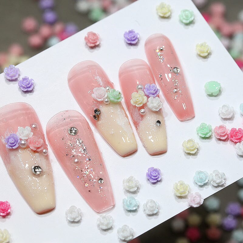 100pcs Mix Colorful Mini Resin Flowers 3D Nail Decoration Nail Decoration No Brand 