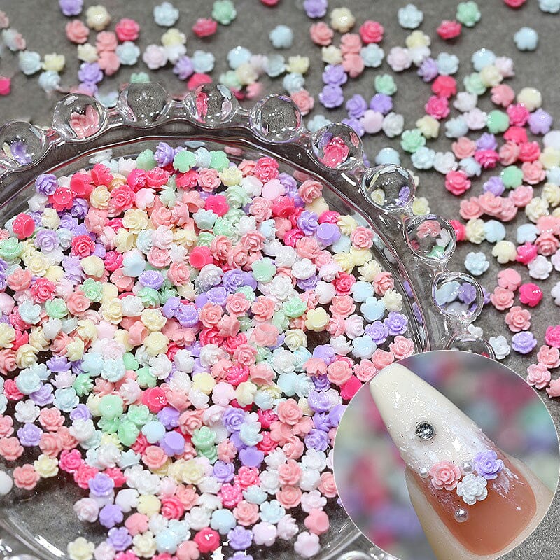 100pcs Mix Colorful Mini Resin Flowers 3D Nail Decoration Nail Decoration No Brand 