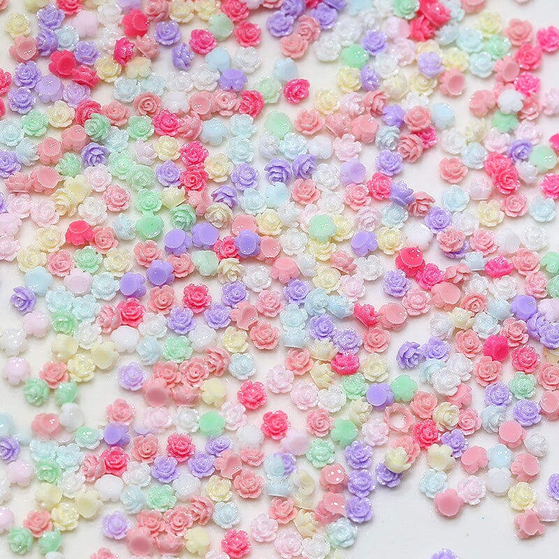 100pcs Mix Colorful Mini Resin Flowers 3D Nail Decoration Nail Decoration No Brand 