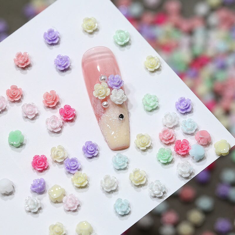 100pcs Mix Colorful Mini Resin Flowers 3D Nail Decoration Nail Decoration No Brand 