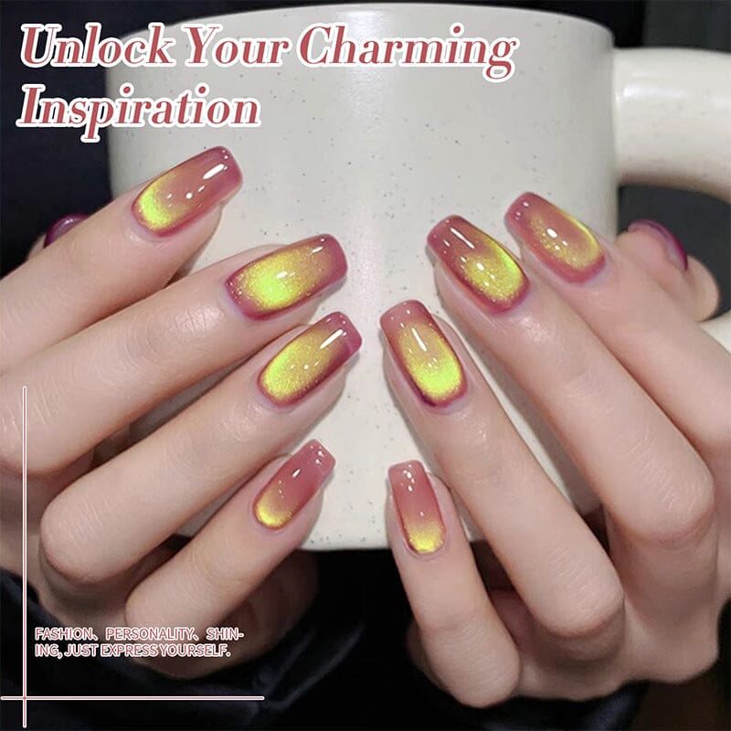 Yellow Colored Cat Magnetic Gel Polish MY296 Passion Fruit 10ml Gel Nail Polish BORN PRETTY 