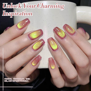 Yellow Colored Cat Magnetic Gel Polish MY296 Passion Fruit 15ml Gel Nail Polish BORN PRETTY 