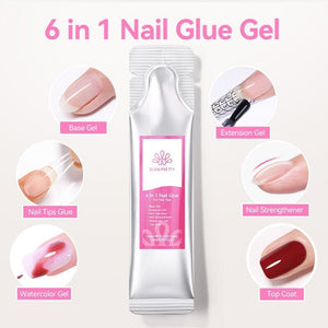 3pcs 6 in 1 Nail Glue Gel 15ml (Bag) Gel Nail Polish BORN PRETTY 