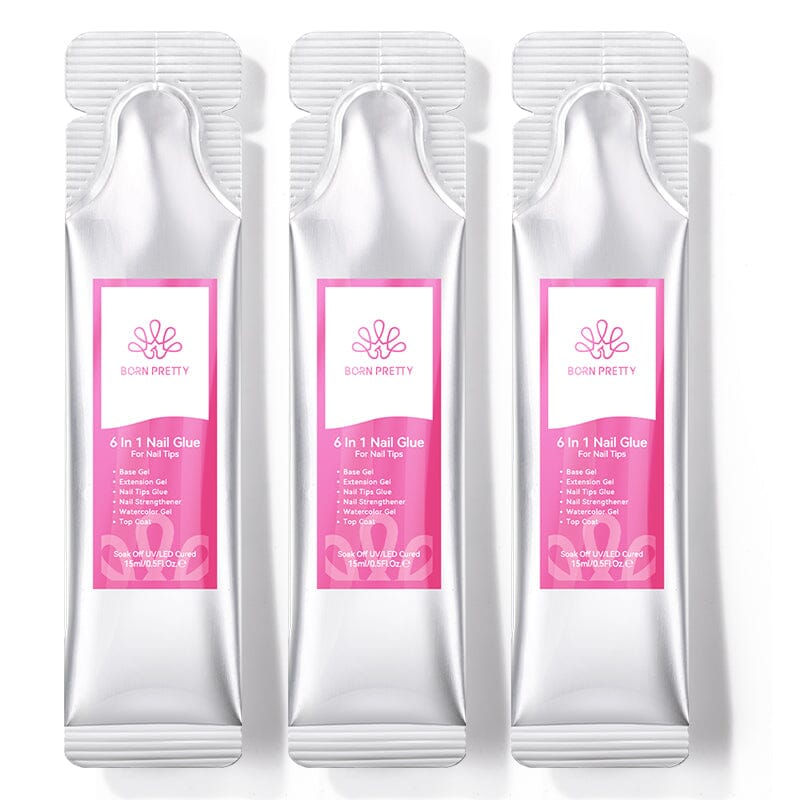 3pcs 6 in 1 Nail Glue Gel 15ml (Bag) Gel Nail Polish BORN PRETTY 