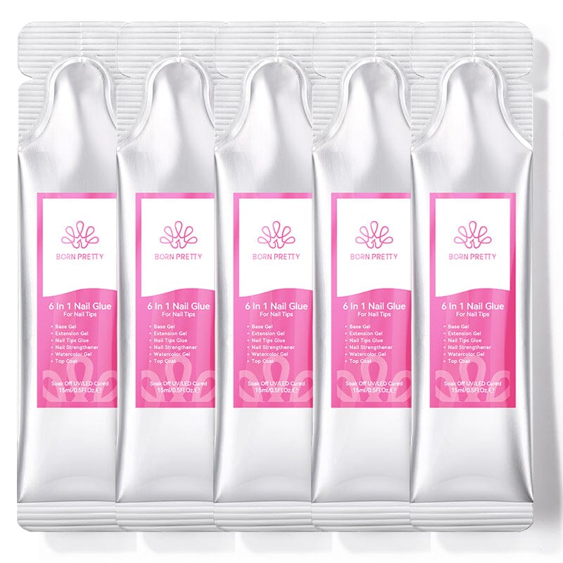 5pcs 6 in 1 Nail Glue Gel 15ml (Bag) Gel Nail Polish BORN PRETTY 