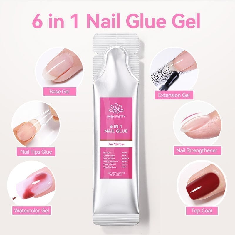 4pcs Set 6 in 1 Nail Glue Gel Polish 15ml Gel Nail Polish BORN PRETTY 