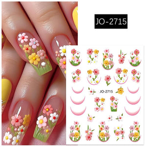 Flowers Butterfly 3D Nail Sticker JO-2715-2725 Nail Sticker No Brand JO-2715 