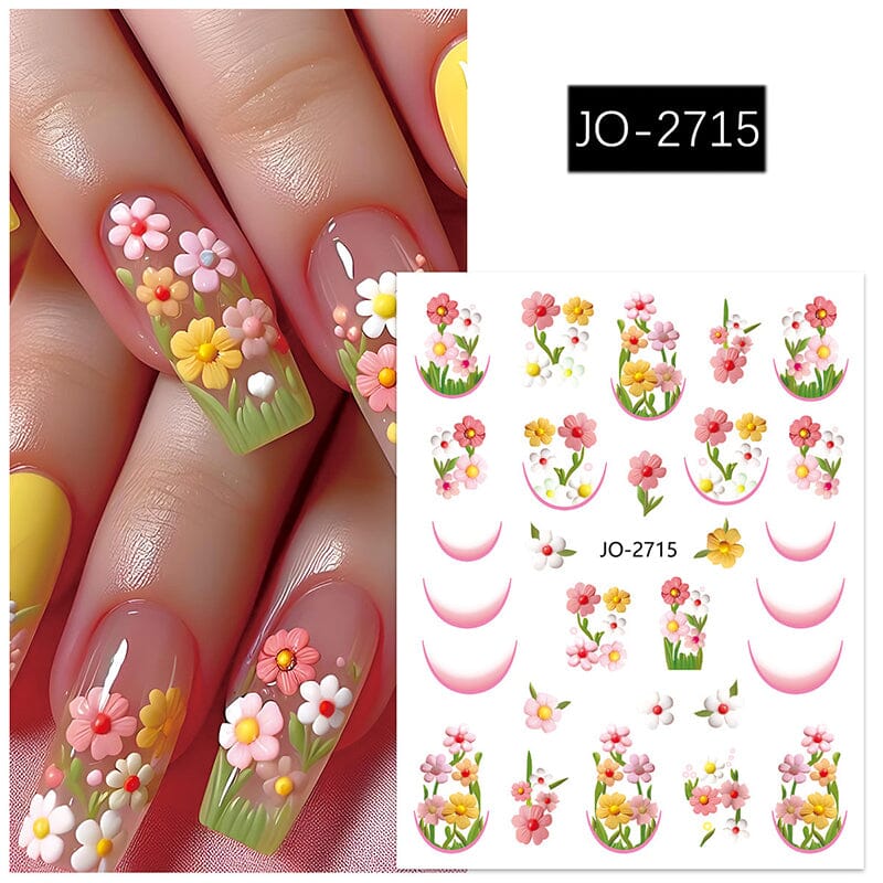 Flowers Butterfly 3D Nail Sticker JO-2715-2725 Nail Sticker No Brand JO-2715 