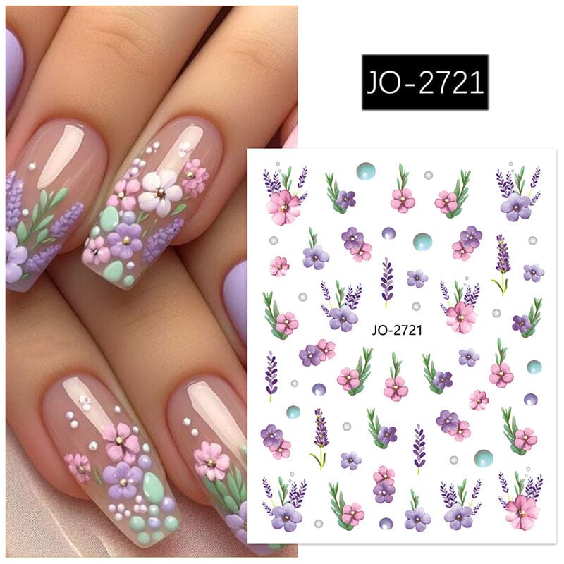 Flowers Butterfly 3D Nail Sticker JO-2715-2725 Nail Sticker No Brand JO-2721 