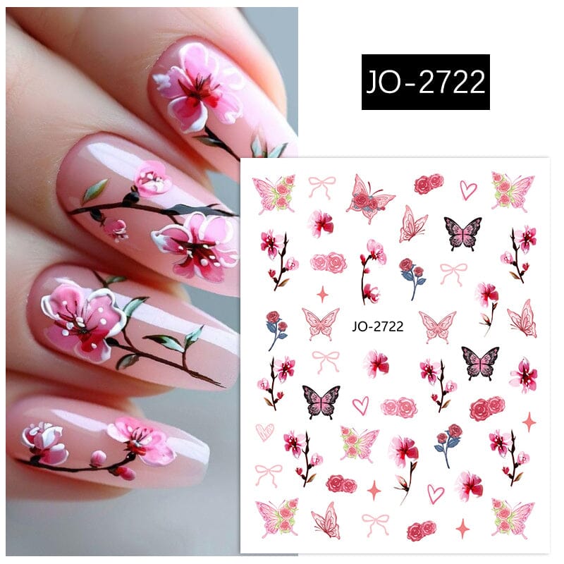 Flowers Butterfly 3D Nail Sticker JO-2715-2725 Nail Sticker No Brand JO-2722 