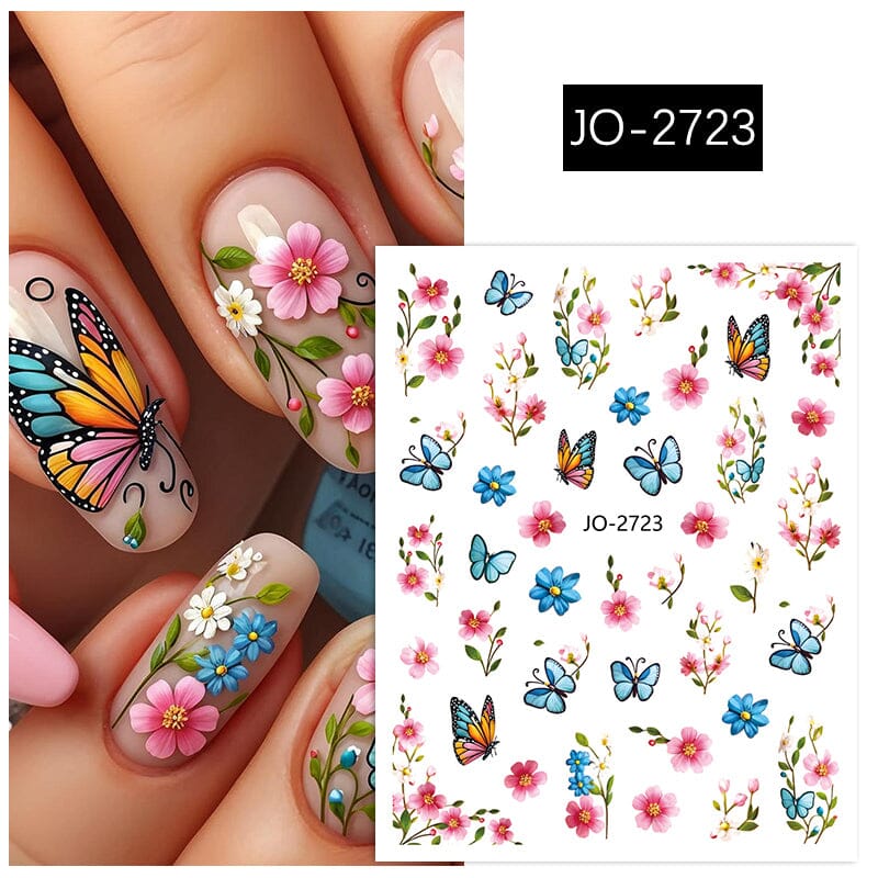 Flowers Butterfly 3D Nail Sticker JO-2715-2725 Nail Sticker No Brand JO-2723 