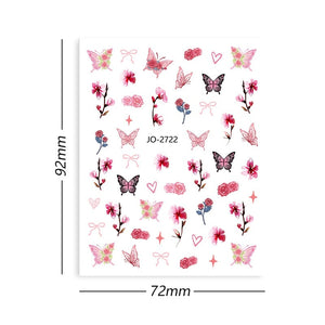 Flowers Butterfly 3D Nail Sticker JO-2715-2725 Nail Sticker No Brand 