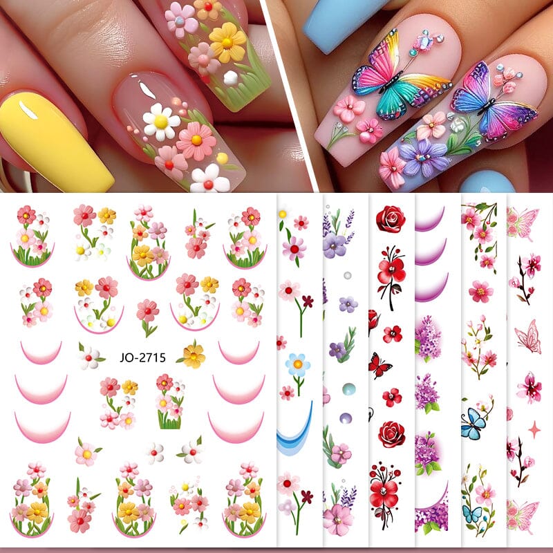 Flowers Butterfly 3D Nail Sticker JO-2715-2725 Nail Sticker No Brand 