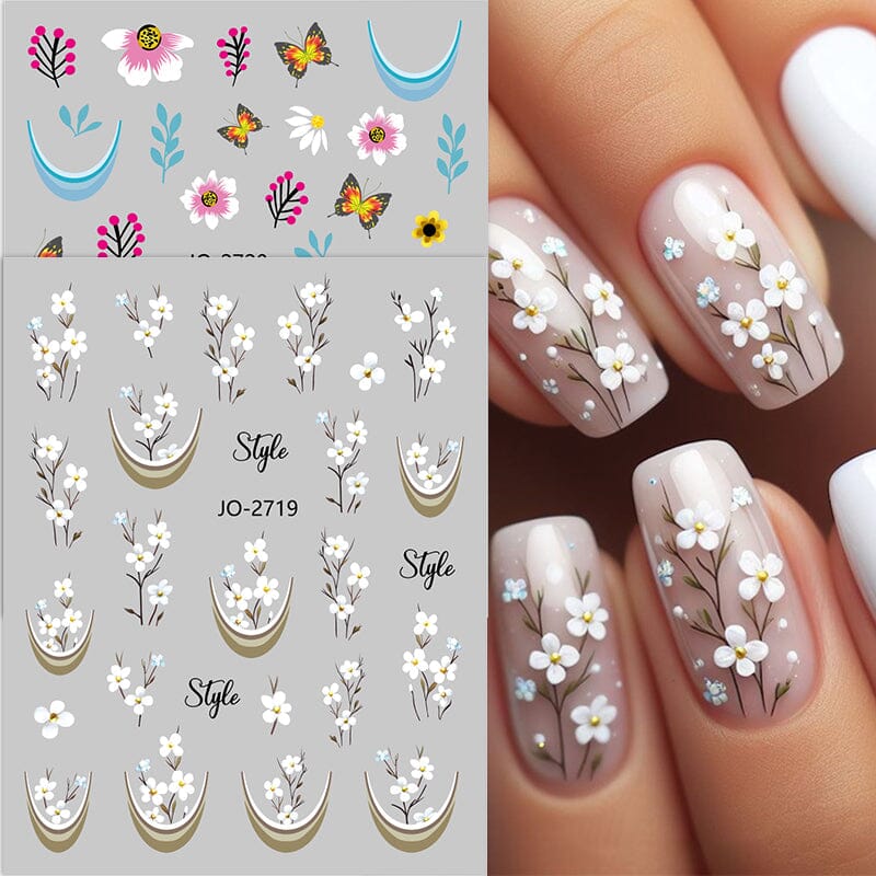 Flowers Butterfly 3D Nail Sticker JO-2715-2725 Nail Sticker No Brand 