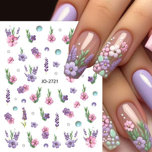 Flowers Butterfly 3D Nail Sticker JO-2715-2725 Nail Sticker No Brand 