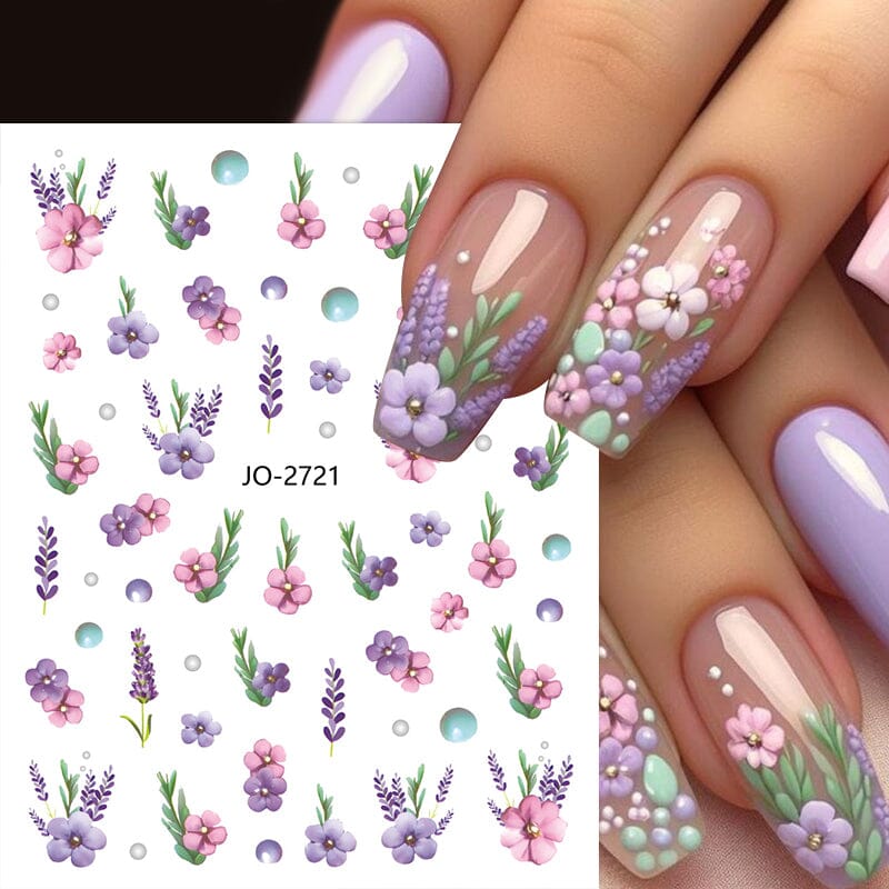 Flowers Butterfly 3D Nail Sticker JO-2715-2725 Nail Sticker No Brand 