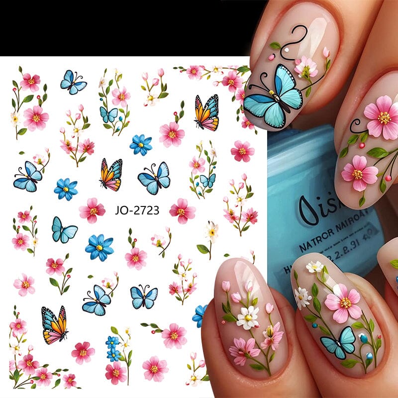 Flowers Butterfly 3D Nail Sticker JO-2715-2725 Nail Sticker No Brand 