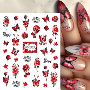 Flowers Butterfly 3D Nail Sticker JO-2715-2725 Nail Sticker No Brand 