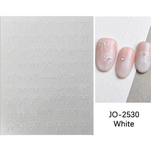 Bowknot 3D Nail Sticker JO-2530 Clearance No Brand White 