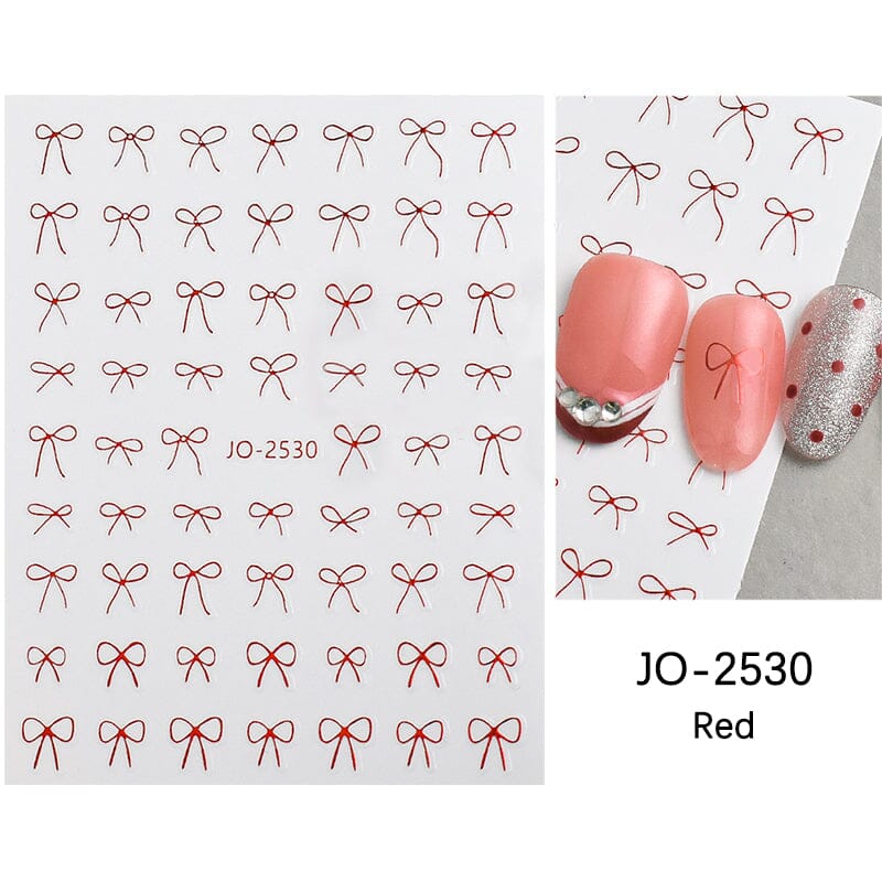 Bowknot 3D Nail Sticker JO-2530 Clearance No Brand Red 