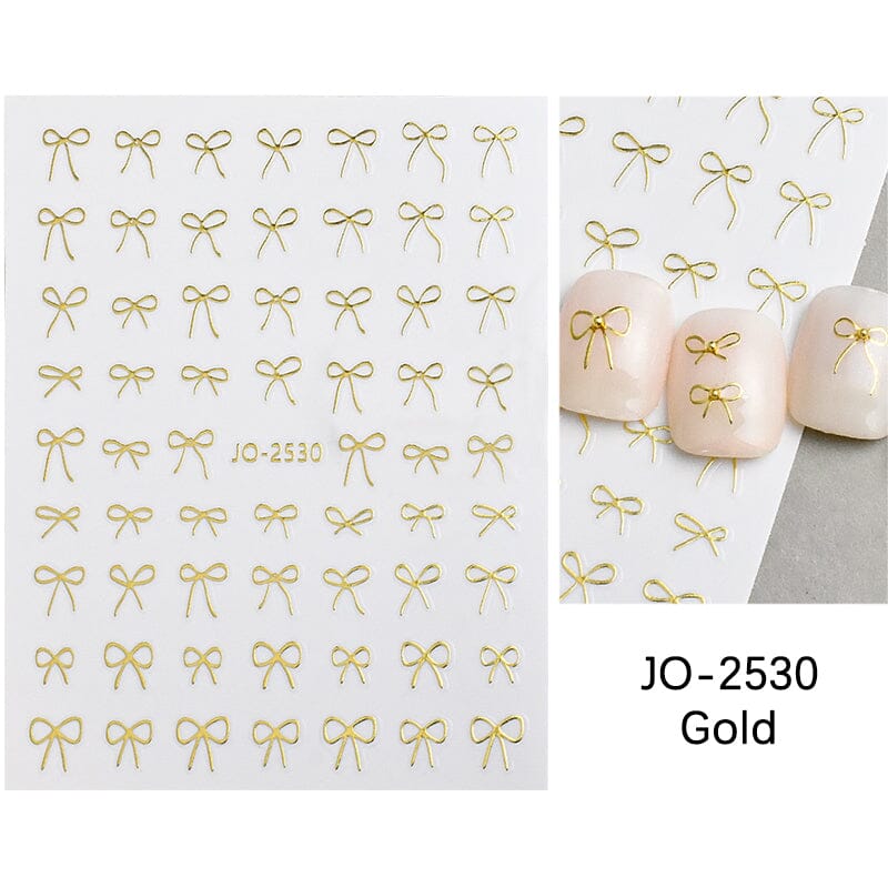 Bowknot 3D Nail Sticker JO-2530 Clearance No Brand Gold 