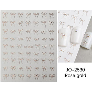 Bowknot 3D Nail Sticker JO-2530 Clearance No Brand Rose Gold 