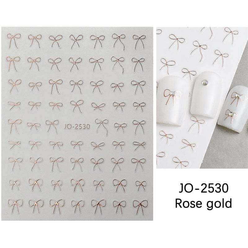 Bowknot 3D Nail Sticker JO-2530 Clearance No Brand Rose Gold 