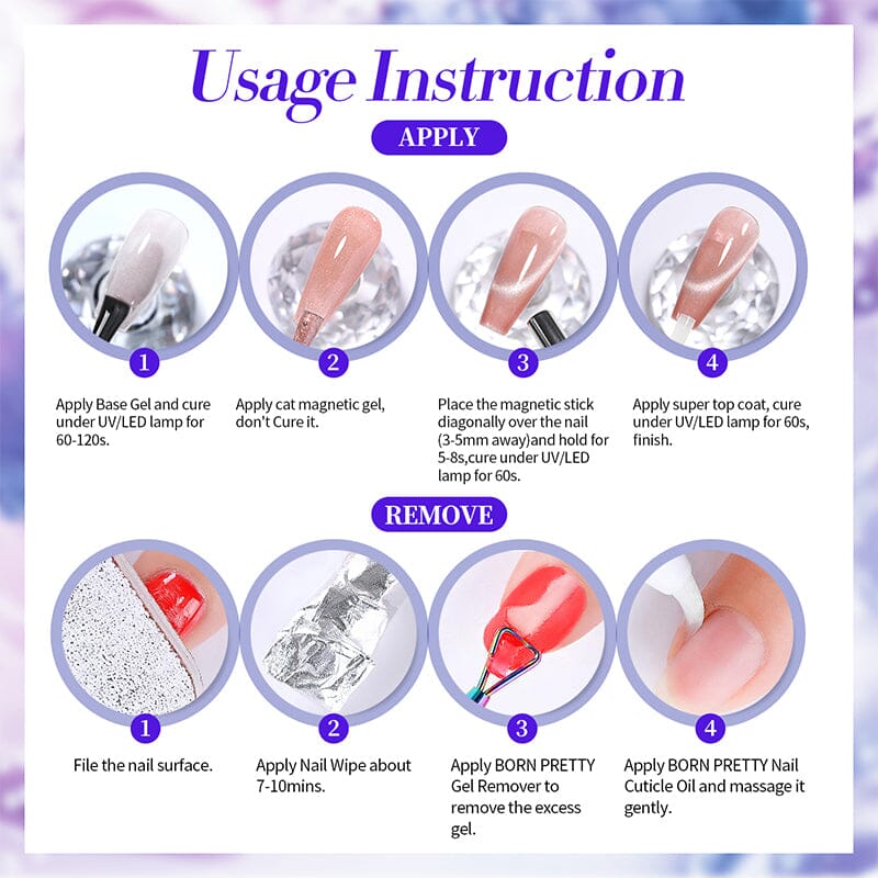 Blue Colored Cat Magnetic Gel Polish MY297 Blueberry 10ml Gel Nail Polish BORN PRETTY 
