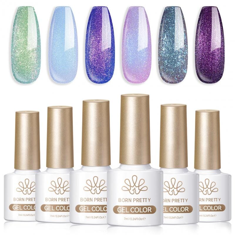 6 Colors Aurora Gel T19 Utopia 7ml Gel Nail Polish BORN PRETTY 