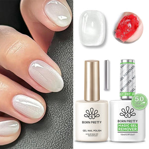 7 Bottles Set Jelly Gel with Magic Gel Remover #41 Gel Nail Polish BORN PRETTY 