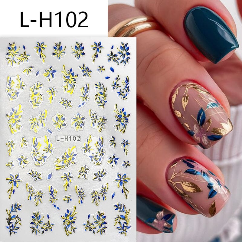 Flowers 3D Nail Sticker L-H Series Clearance No Brand L-H102 