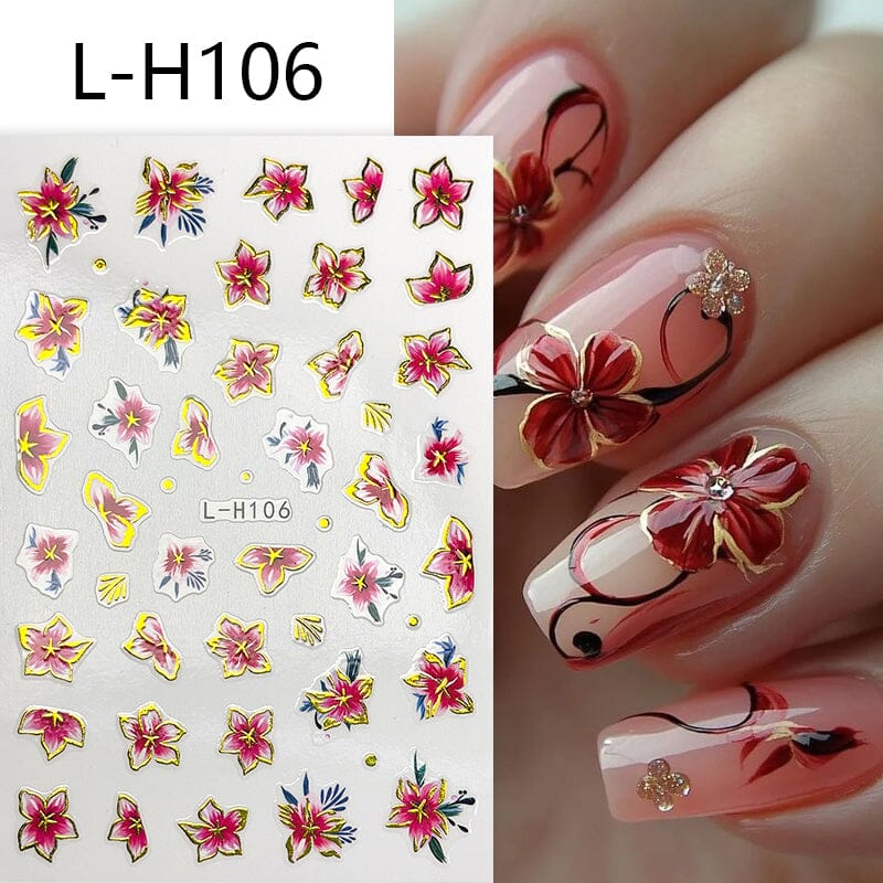 Flowers 3D Nail Sticker L-H Series Clearance No Brand L-H106 