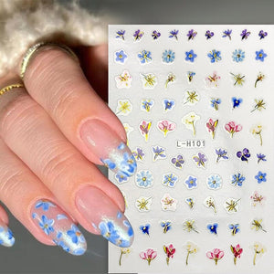 Flowers 3D Nail Sticker L-H Series Clearance No Brand 