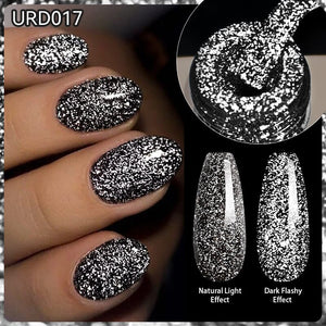 Black Glitter Reflective Gel Polish 15ml Gel Nail Polish UR SUGAR 